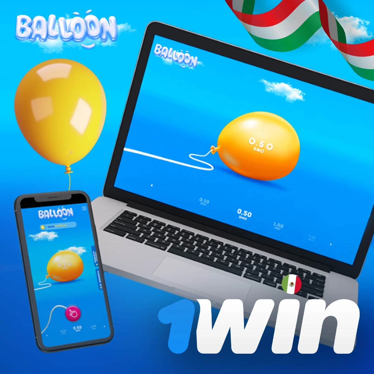¿Qué debo hacer para empezar a jugar al juego en línea Balloon en 1win Mexico?